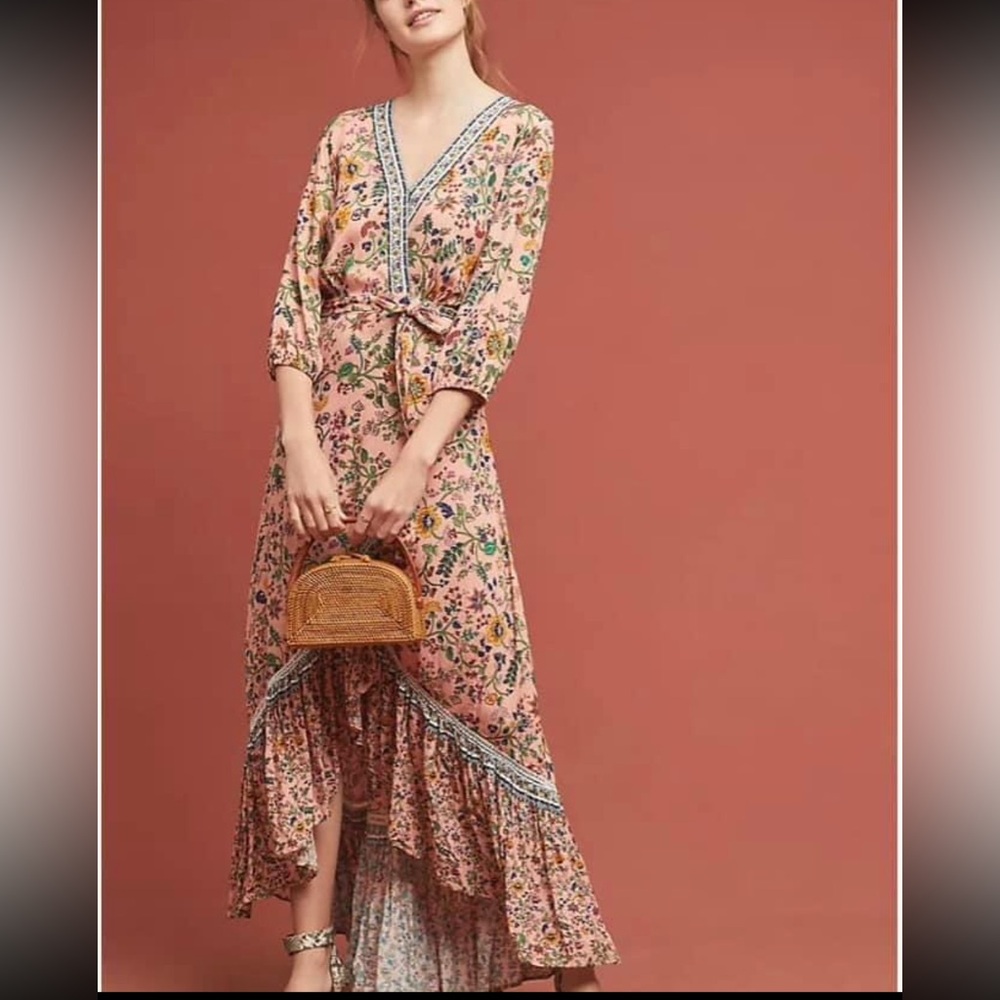 Anthro x Farm Rio Boho Wrap Dress